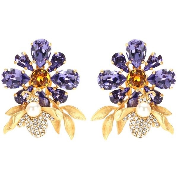 Dolce Gabbana Crystal Embellished Clip-On Earrings 350$